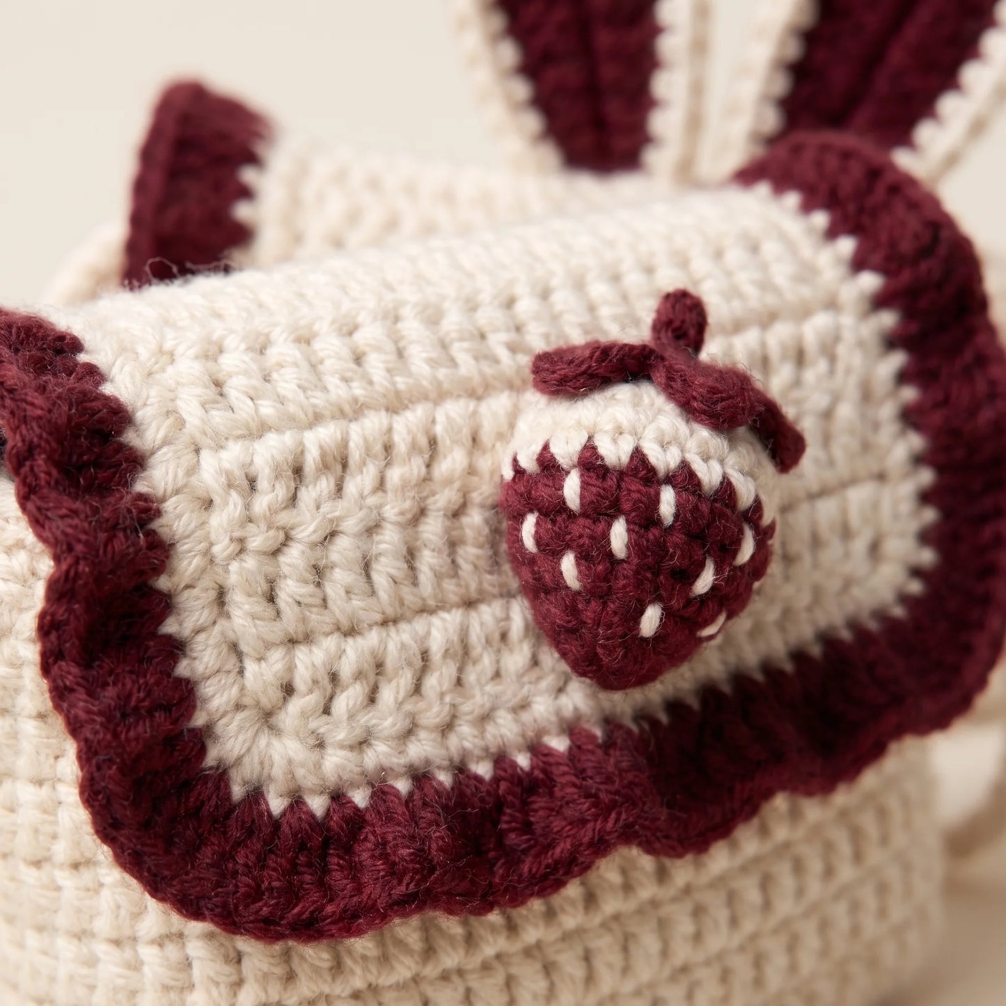 Handmade Crochet Bunny Kids Shoulder Bag – 100% Pure Wool