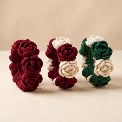 Handmade Crochet Gajra – 100% Pure Wool Rose Wrist Gajra