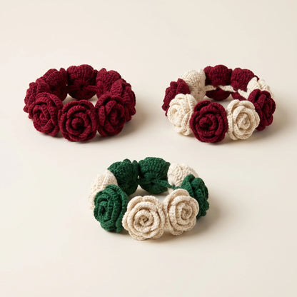 Handmade Crochet Gajra – 100% Pure Wool Rose Wrist Gajra