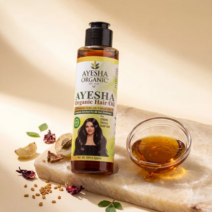 AYESHA Organic Herbal Hair Oil – 14 Herbs & 9 Natural Oils