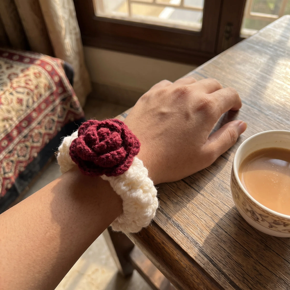 Handmade Crochet Wrist Gajra – 3 Colors