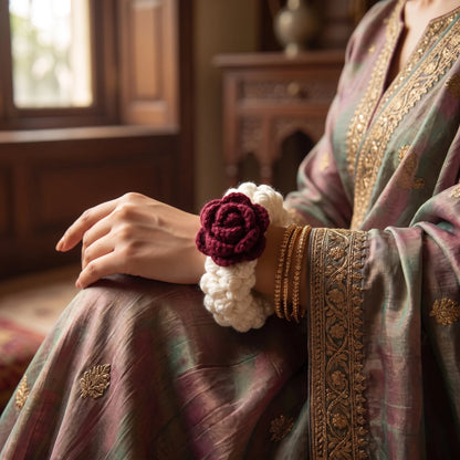 Handmade Crochet Wrist Gajra – 3 Colors