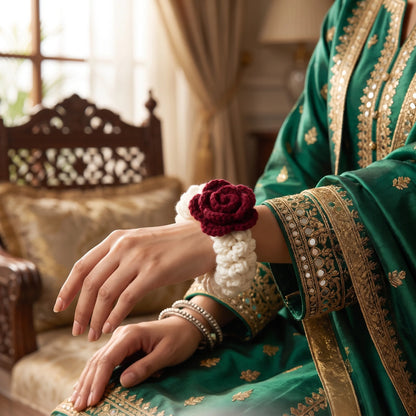 Handmade Crochet Wrist Gajra – 3 Colors