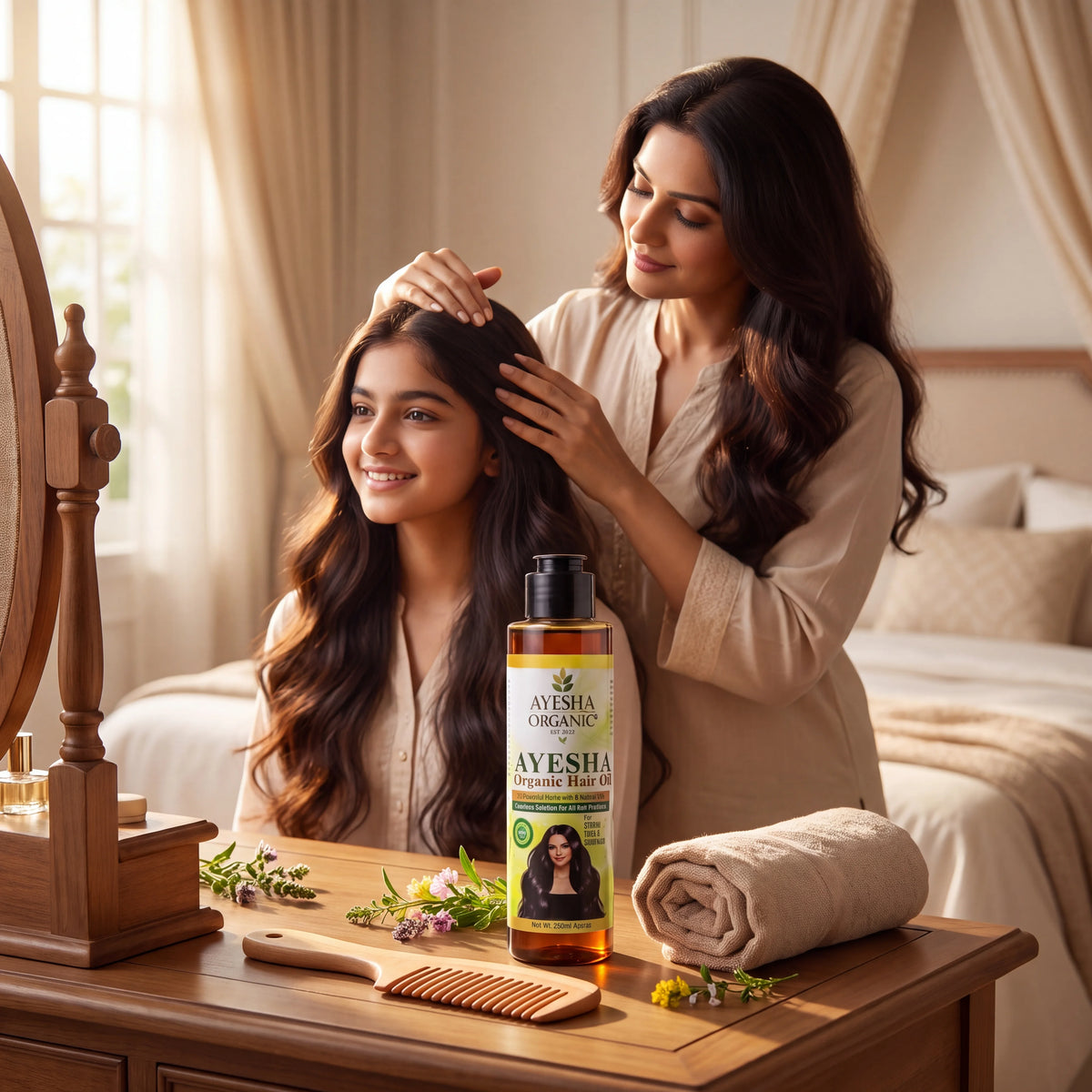 AYESHA Organic Herbal Hair Oil – 14 Herbs & 9 Natural Oils