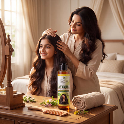 AYESHA Organic Herbal Hair Oil – 14 Herbs & 9 Natural Oils