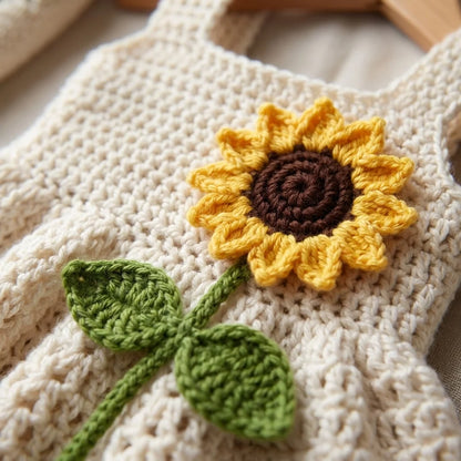 Sunflower Crochet Girl Frock for Baby & Toddler Girls