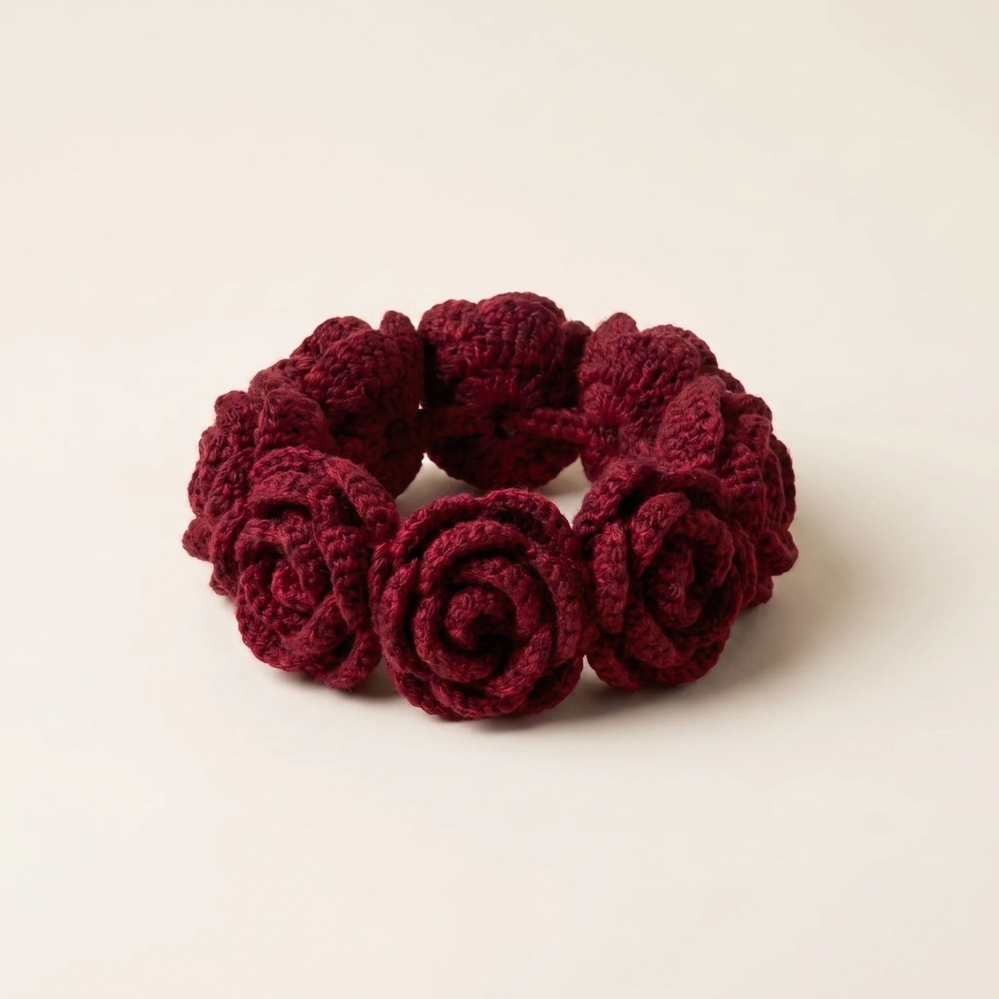 Handmade Crochet Gajra – 100% Pure Wool Rose Wrist Gajra